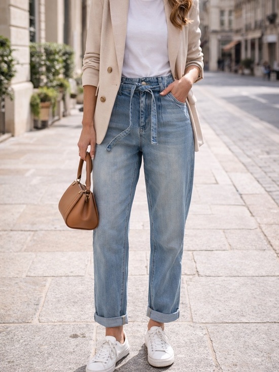 Ardene Denim - Hi-Rise Sliychy Tie-Waist Women's Jeans